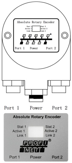 PROFINET absolute rotary encoder LED indicators