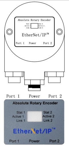 Ethernet absolute rotary encoder LED indicators