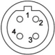 M12 4-pin D-coded connector pin view