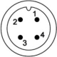 M12 4-pin A-coded connector pin view