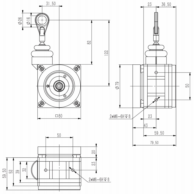 1 m, 2 m, 3 m Industrial Draw-Wire Displacement Sensor SALS80-J02M / J03M-SIVIDI